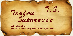 Teofan Supurović vizit kartica